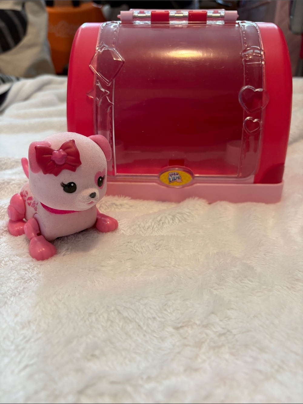 Animated Little Live Pets Pink Cutie Lil Pup with Carrier